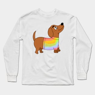Rainbow Dachshund Long Sleeve T-Shirt